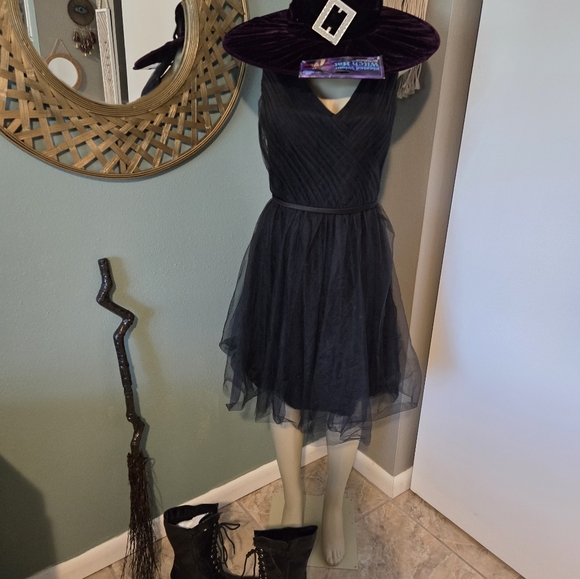 Custom WITCH costume size Large (includes everything) dress, hat, broom, boots - Picture 2 of 9